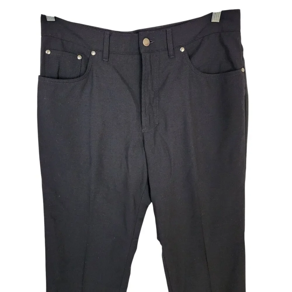 St. Croix Collections Men's Pants Size 34 Black Wool Blend Made in Italy Trouser